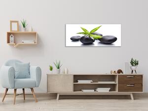 Obraz sklenený zen kamene a bambus - 30 x 60 cm