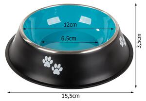 Čierna kovová miska pre psa/mačku FURBY
