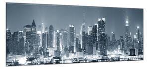 Obraz sklenený nočný New York Manhattan - 30 x 60 cm