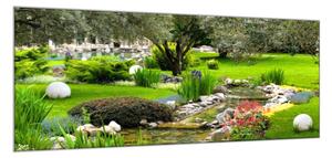 Obraz sklenený záhrada ázijského štýlu - 30 x 40 cm