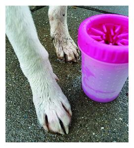 Silikónový čistič labiek pre psa, ružový