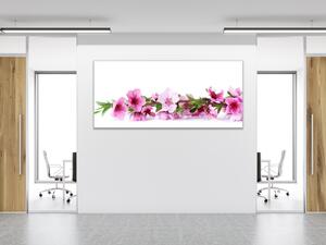 Obraz sklenený ružové kvety broskyne - 30 x 40 cm