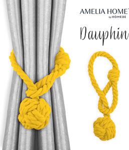 AmeliaHome Spona na závesy Dauphin, medovo žltá, 2 kusy