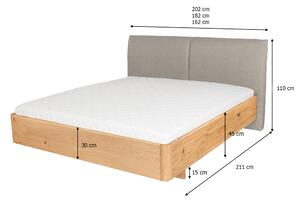 Masívna dubová manželská posteľ Amaris Rozmer: 160x200