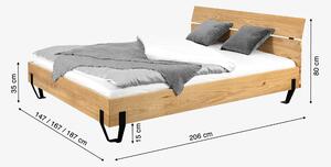 Masívna dubová manželská posteľ Kapera Rozmer: 180x200