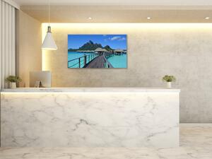 Obraz sklenený ostrov Bora Bora - 34 x 72 cm