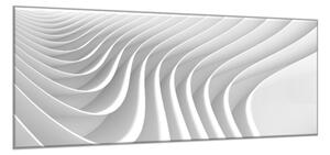 Obraz sklenený šedá kreatívna vlna - 34 x 72 cm