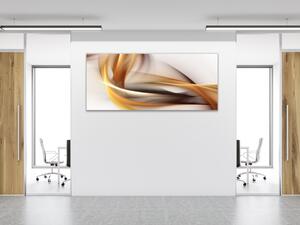 Obraz sklenený hnedo oranžová vlna - 30 x 60 cm