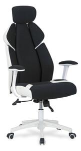 Herná stolička CHRONO – plast, ekokoža, látka, čierna / biela