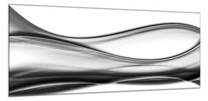 Obraz sklenený čierno šedá vlna - 34 x 72 cm