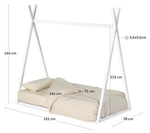 MUZZA Detská posteľ silar 70 x 140 cm biela