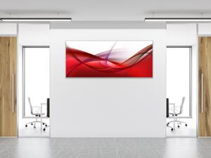 Obraz sklenený červená vlna - 50 x 100 cm