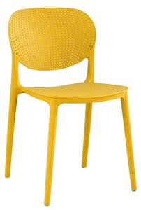 TEMPO Stohovateľná stolička, žltá, FEDRA new