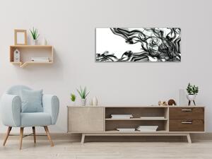 Obraz sklenený abstraktný čierny dym - 50 x 70 cm