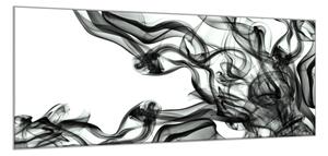 Obraz sklenený abstraktný čierny dym - 30 x 60 cm