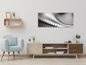 Obraz sklenený abstraktné nerezové vlny - 50 x 100 cm