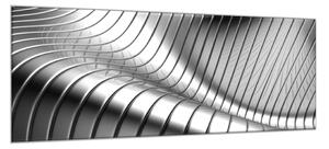 Obraz sklenený abstraktné nerezové vlny - 30 x 60 cm