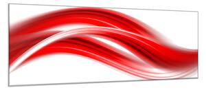 Obraz sklenený abstraktné jasne červená vlna - 52 x 60 cm