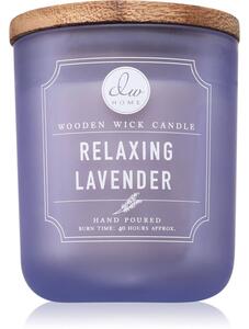 DW Home Signature Relaxing Lavender vonná sviečka s dreveným knotom 340 g