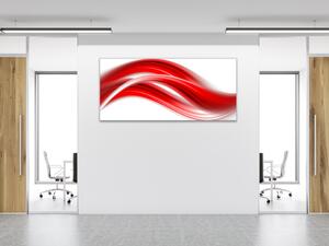Obraz sklenený abstraktné jasne červená vlna - 50 x 100 cm