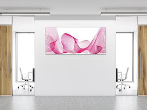 Obraz sklenený nitkovitá ružová vlna - 50 x 100 cm