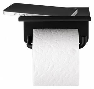 Čierny nástenný držiak na toaletný papier z nehrdzavejúcej ocele Modo – Blomus