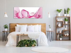 Obraz sklenený nitkovitá ružová vlna - 50 x 100 cm