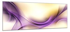 Obraz sklenený abstrakt fialovo zlatá vlna - 30 x 40 cm