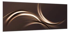 Obraz sklenený abstraktné čokoládovo hnedá vlna - 40 x 60 cm