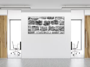 Obraz sklenený sivý tehlový múr - 30 x 60 cm