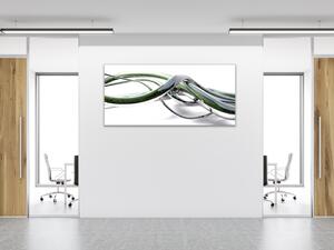 Obraz sklenený abstrakt chrómovej línie vlna - 30 x 60 cm