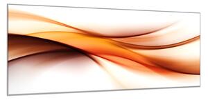 Obraz sklenený abstraktné sýto oranžová vlna - 50 x 70 cm