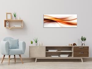 Obraz sklenený abstraktné sýto oranžová vlna - 30 x 60 cm