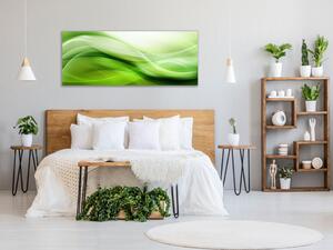 Obraz sklenený abstraktné sýto zelená vlna - 30 x 60 cm