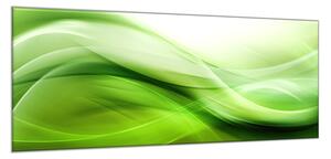 Obraz sklenený abstraktné sýto zelená vlna - 30 x 60 cm