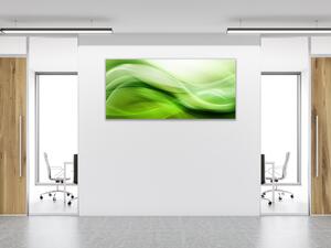 Obraz sklenený abstraktné sýto zelená vlna - 50 x 100 cm
