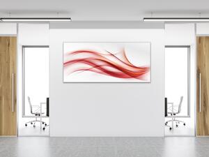 Obraz sklenený červená abstraktná vlna - 50 x 100 cm