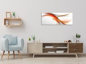 Obraz sklenený oranžovo šedá abstraktná vlna - 30 x 40 cm