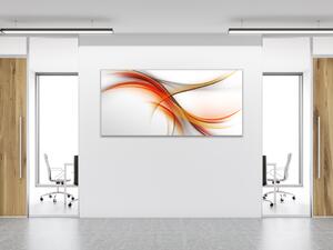 Obraz sklenený oranžovo šedá abstraktná vlna - 50 x 100 cm