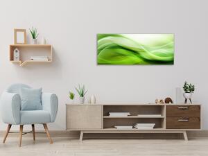 Obraz sklenený abstraktné sýto zelená vlna - 50 x 100 cm