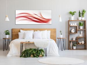 Obraz sklenený červená abstraktná vlna - 30 x 60 cm