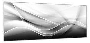 Obraz sklenený čiernobiela abstraktná vlna - 40 x 60 cm