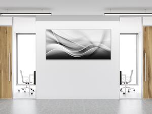 Obraz sklenený čiernobiela abstraktná vlna - 30 x 60 cm