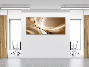 Obraz sklenený abstrakt béžovo hnedá vlna - 40 x 60 cm