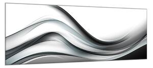 Obraz sklenený abstrakt jemne čiernobiela vlna - 40 x 60 cm