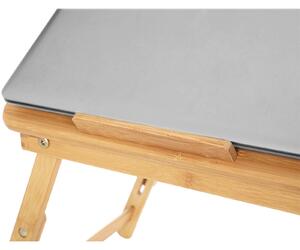 SONGMICS Bambusový stolík na notebook - prírodný - 55x35x29 cm