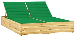 Dvojité ležadlo a zelené podložky impregnované borovicové drevo