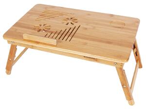 SONGMICS Bambusový stolík na notebook - prírodný - 55x35x29 cm