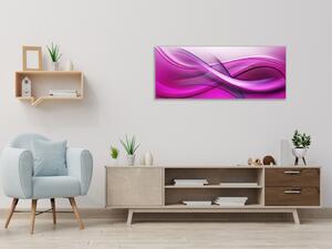 Obraz sklenený abstrakt sýto fialovo ružová vlna - 50 x 100 cm