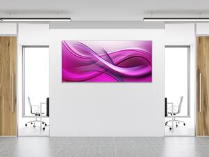 Obraz sklenený abstrakt sýto fialovo ružová vlna - 30 x 60 cm